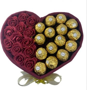 Handgemaakt hart - chocolade ferrero - cadeau voor haar - chocolade in...