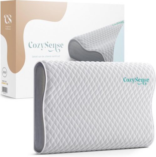 Hoofdkussen van CozySense® - Traagschuim Hoofdkussen - Voorkomt Nekklachten / Nekpijn - Ergonomisch Hoofdkussen - Perfect voor Zij- en Rug...