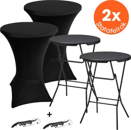 Lenx statafel set van 2 (Ø70 cm, incl. rokken)