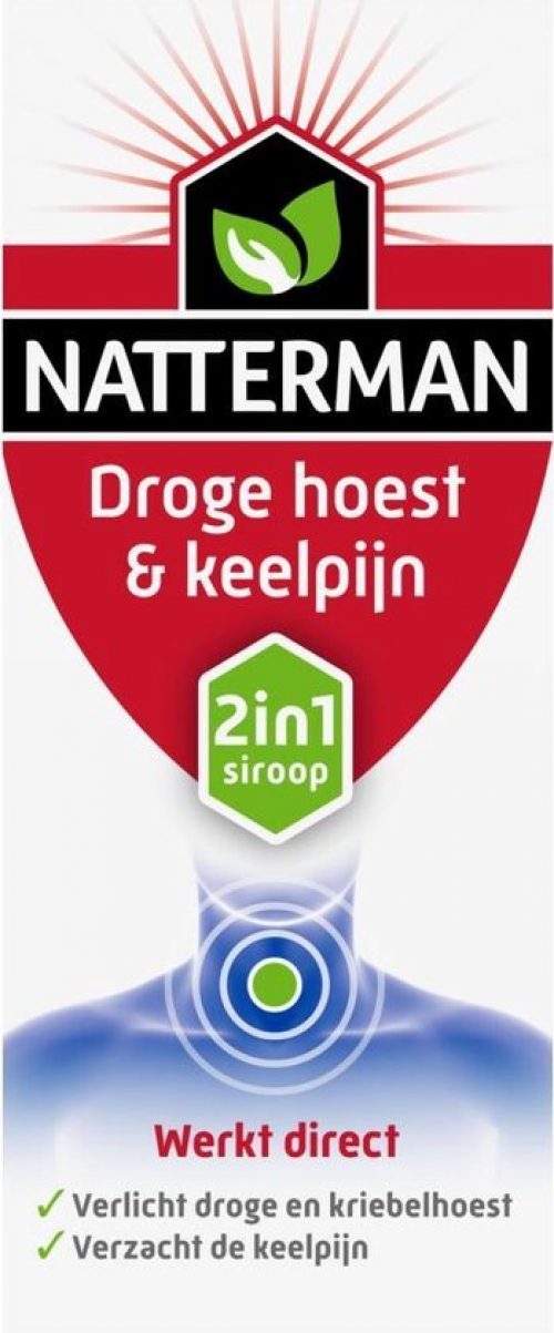 Natterman Droge Hoest + Keelpijn 2-in-1 siroop - Hoestdrank - 150 ml