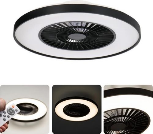 Proventa Premium LED Plafondventilator met verlichting 60 cm - Dimbaar met afstandbediening - Zwart