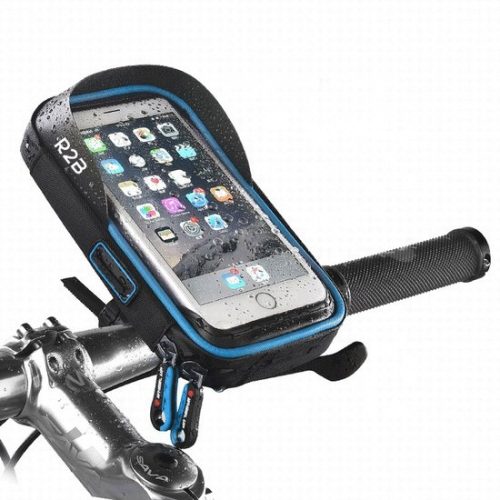 R2B Telefoonhouder fiets waterdicht met 360 graden rotatie - Ook voor scooter & motor - Gsm houder fiets - Zwart/Blauw