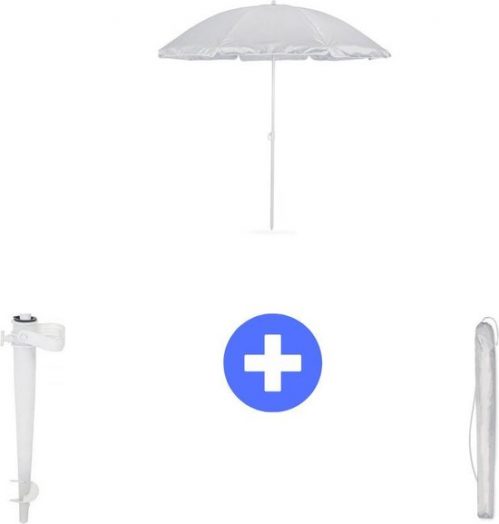 Strandset met UV bescherming - Parasol set - Voet en Hoes + Bescherming (tot 175 cm) - Strand/beach - Starterspack