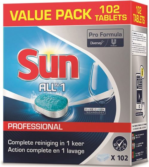 Sun All-in-1 vaatwastabletten megapack (102 stuks)