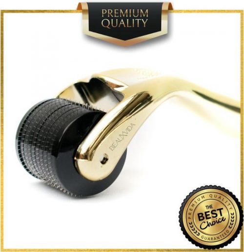 Titanium - 540 Micro-Needle 0.5mm DermaRoller | Skin Roller | Gezichts- en huidverzorging | Huidverjonging | Steriel verpakt | Gold...