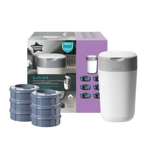 Tommee Tippee Twist & Click Starterpack Luieremmer - Met 6 navulcassettes - Wit