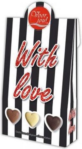 Valentijn Cadeau chocolade doos With Love | echte Belgische chocolade
