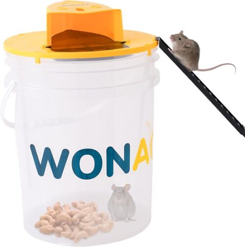 Wonact Muizenval Emmer - Muizenval Diervriendelijke - Voor Binnen en Buiten - Transparante Emmer met Hengsel